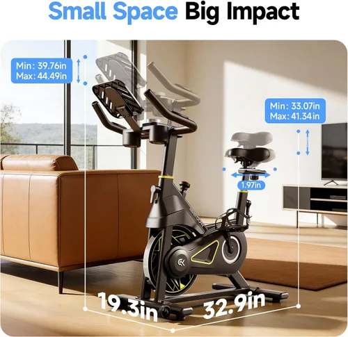 Miniatura 8 de YPOO Bicicleta estática, resistencia magnética ajustable, bicicletas estacionarias para cardio en casa con aplicación exclusiva, bicicleta