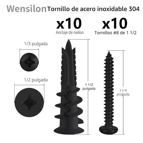 Miniatura 3 de Kit surtido de anclajes para paneles de yeso autoperforantes – 182 piezas para hormigón, paneles de yeso, anclajes de chapa y roca – Anclajes de Kit
