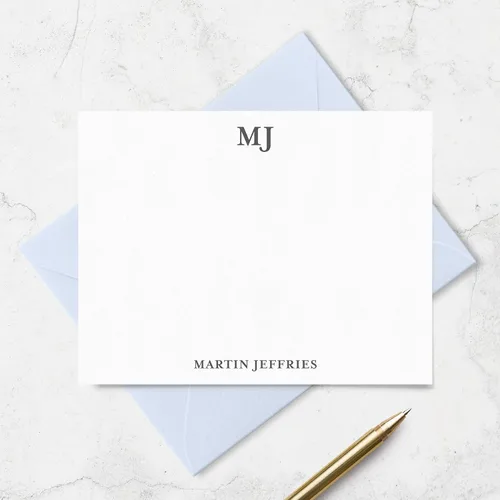 Miniatura 4 de Tarjetas de notas personalizadas con sobres, juego de papelería para hombres o mujeres con monograma y nombre - Papelería monogramada, tarjetas
