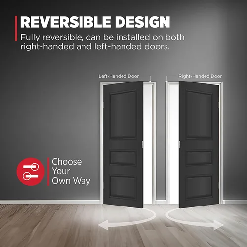 Miniatura 7 de Kwikset Halifax Manija de puerta falsa, palanca de una cara para armarios, puertas dobles francesas y despensa, palanca interior reversible