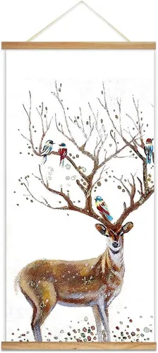 Miniatura 26 de wall26 - Póster colgante con marcos de madera - Cumbre de montaña en la niebla - Arte decorativo de pared listo para colgar - 18 x 36 pulgadas