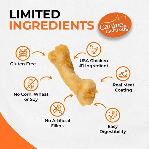 Miniatura 2 de Canine Naturals IrresistiBONES - Masticable de pollo de larga duración, hecho de pollo criado en Estados Unidos, con un revestimiento de carne real