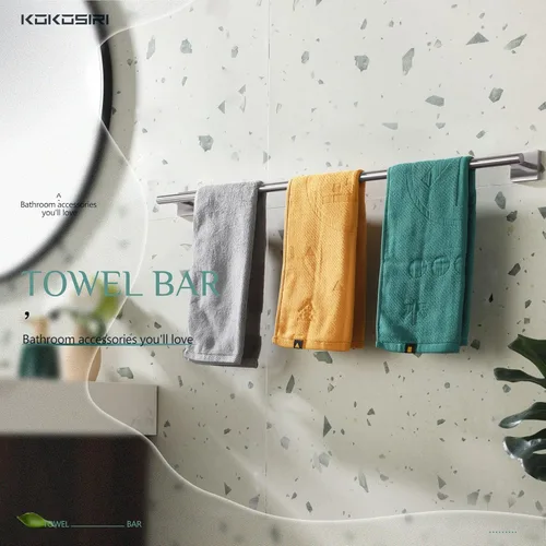 Miniatura 3 de KOKOSIRI Toallero de baño, toallero para baño, cocina, collar de 32 pulgadas, níquel cepillado, acero inoxidable B4005BR-L32