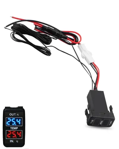Pantalla de temperatura del automóvil Celsius para Toyota Tundra Tacoma FJ Cruiser 4Runner Fortuner Hilux, etc., sensor de calibre interno y externo