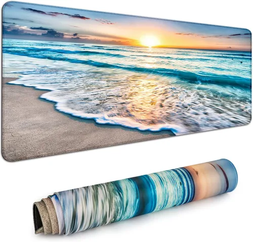 Miniatura 7 de Alfombrilla de Escritorio, Alfombrilla Grande para Ratón 35''×15.6'' XXL Extendida para Gaming con Base Antideslizante Bordes Cosidos Alfombrilla