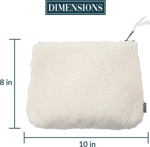 Miniatura 3 de Pavilion Gift Company Bolsa de maquillaje para mujer, blanco, marrón, 8" x 10", Blanco, marrón, Bolsa de maquillaje