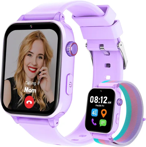 Miniatura 12 de Reloj inteligente 4G para niños y niñas con rastreador GPS, reloj inteligente para niños, llamada telefónica, videollamada SOS para niños, regalo