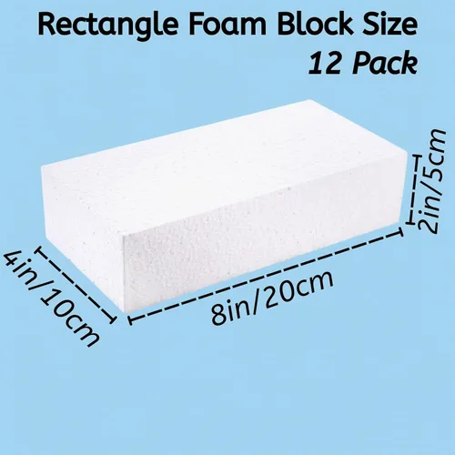 Miniatura 2 de YOUEON 12 bloques de espuma para manualidades, bloques rectangulares de espuma gruesa de 8 x 4 x 2 pulgadas, ladrillos de poliestireno para artes
