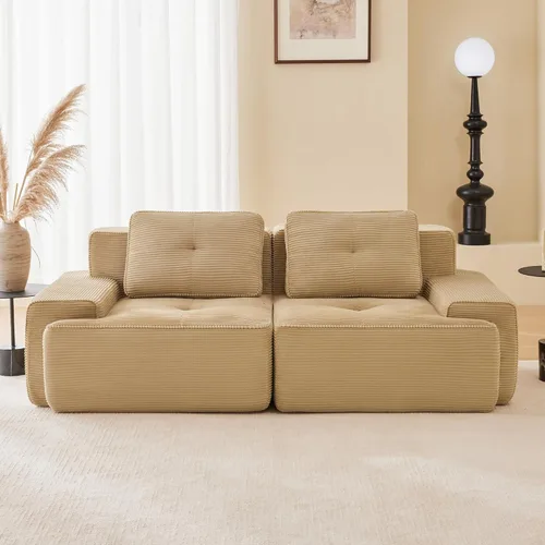 Miniatura 48 de Sofás modulares sin hueso de 152.8 pulgadas para sala de estar, sofá modular con diván en forma de L, cómodo asiento profundo tapizado de tela