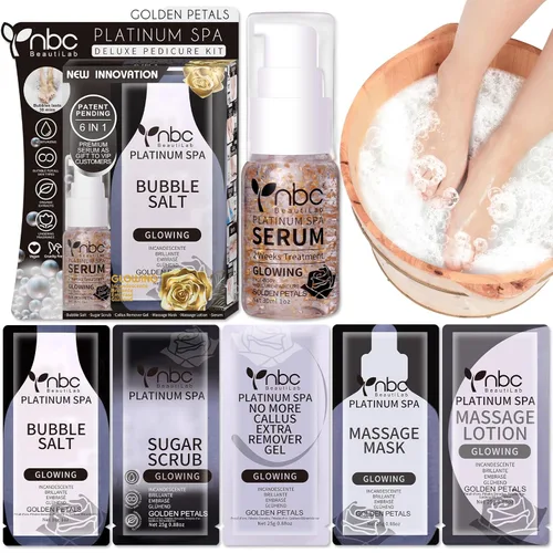 Miniatura 30 de Juego de spa de pedicura para pies, kit de pedicura para el hogar con sal de baño, loción hidratante de crema exfoliante para pies, cuidado de pies
