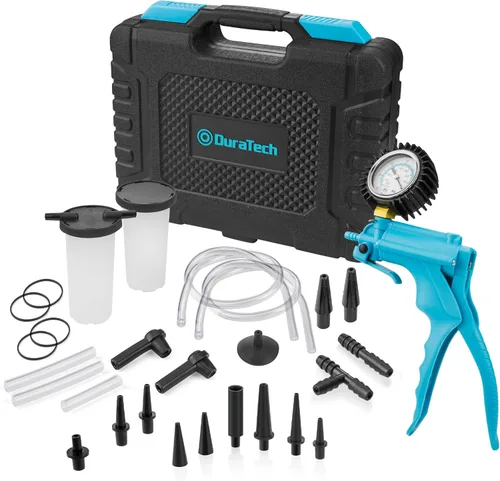 Kit de purga de frenos 2 en 1 DURATECH, kit de purga de líquido de frenos con bomba de vacío manual, para automotriz, organizado en estuche portátil