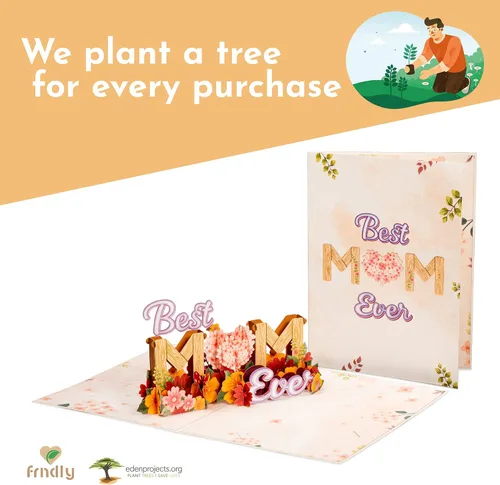 Miniatura 5 de Paper Love Frndly - Tarjeta desplegable 3D para el día de la madre, la mejor mamá del mundo, para madre, esposa, cualquier persona, 100% reciclada