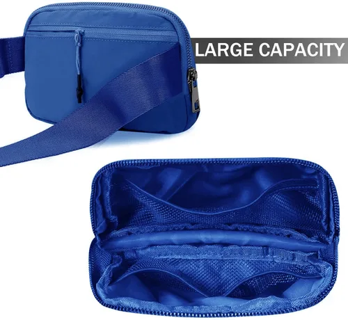 Miniatura 65 de Cangurera cruzada para mujer, mini bolsa para cinturón de 1 litro con correa ajustable de 32 a 51 pulgadas, bolsa de cintura pequeña para viajes