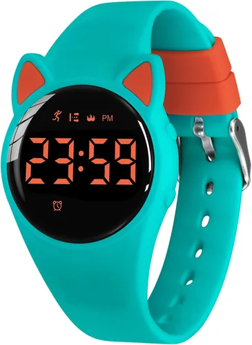 Miniatura 75 de Relojes para niños y niñas, reloj deportivo digital con contador de pasos, podómetro, alarma de vibración, sin aplicación, impermeable, rastreador