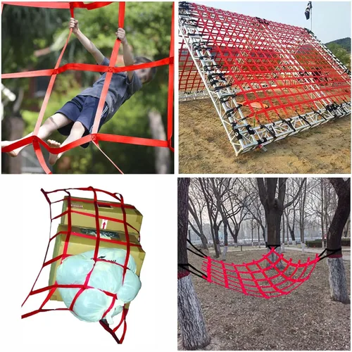 Miniatura 6 de Red de carga de escalada, red de carga para patio de juegos para campo de obstáculos Ninja Warrior, gimnasio de selva interior, escalera de cuerda