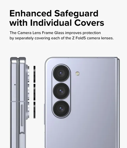 Miniatura 5 de Ringke Marco de lente de cámara compatible con Samsung Galaxy Z Fold 5, protector de lente de cámara, cubiertas de vidrio templado y marcos