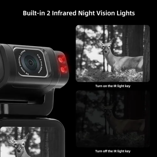 Miniatura 4 de ORDRO M3 Cámara de Bolsillo 4K 60FPS Videocámara de Mano, Cámara de Video 48MP UHD con Pantalla IPS Giratoria de 3.5 Pulgadas, Cámara WiFi Nocturna