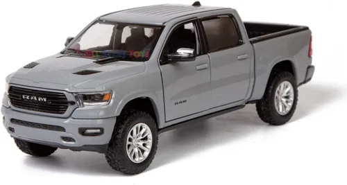 Miniatura 2 de All Star Toys Exclusive 2019 1500 Laramie Crew Cab Pickup Truck Cerámica Gris Serie 1:24 Modelo de automóvil fundido a presión por Motormax 79357