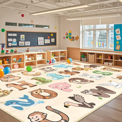 Miniatura 17 de Alfombras infantiles para sala de juegos, alfombra ABC de 2.5 x 4 pies para niños pequeños, alfombra de aprendizaje educativo, alfombra