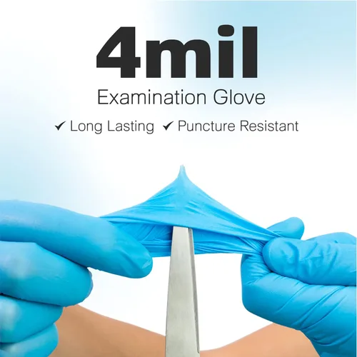 Miniatura 2 de Raxwell Guantes de nitrilo grandes, protección para examen resistentes a productos químicos, guantes desechables grandes, con agarre texturizado