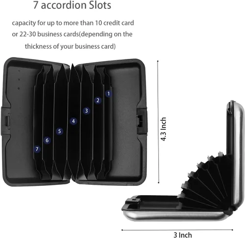 Miniatura 5 de Portatarjetas de crédito con bloqueo RFID, mini tarjetero delgado de aluminio duro para hombres o mujeres