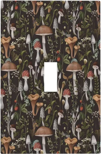 Miniatura 59 de Cubiertas de Interruptor de Luz Artísticas de Cuádruple Palanca con Hojas Tropicales Florales Boho, Flores Bohemias Decorativas Botánicas, Placas
