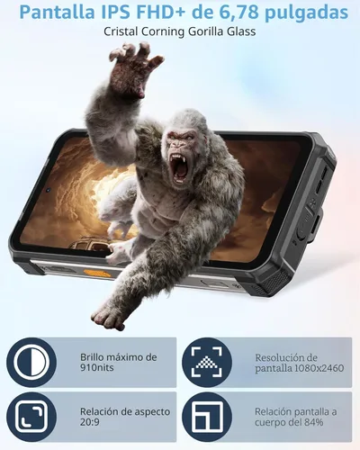 Miniatura 7 de Ulefone RugKing 5 Pro Smartphone resistente Android 16, 20000mAh (33W), 16GB (8+8)+256GB, visión nocturna de 64MP+20MP, 6.78 pulgadas FHD+ Corning