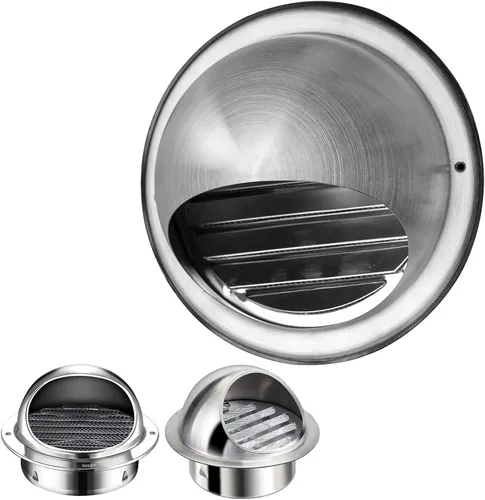 Tapón de ventilación redondo de pared Campana de escape de acero inoxidable, Cubierta de ventilación del secador de ventilador, Cubierta de salida