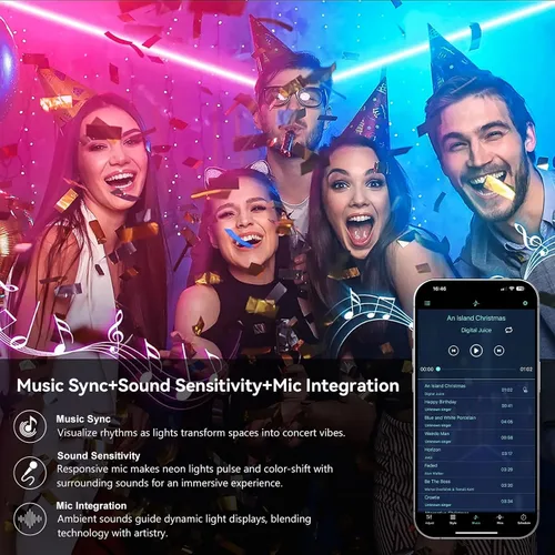 Miniatura 5 de Cuerda de neón direccionable de 16.4 pies y 16.4 ft, WS2811 RGB LED persiguiendo luces digitales MagicRGB cuerda de silicona impermeable cuerda