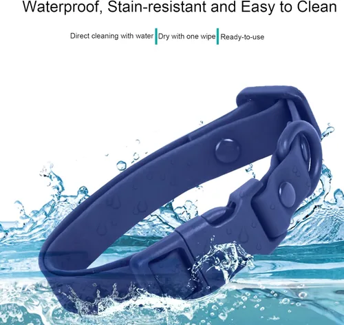 Miniatura 5 de Collar de perro impermeable de goma suave con hebilla de seguridad, collares ajustables para mascotas para perros pequeños, medianos y grandes L azul