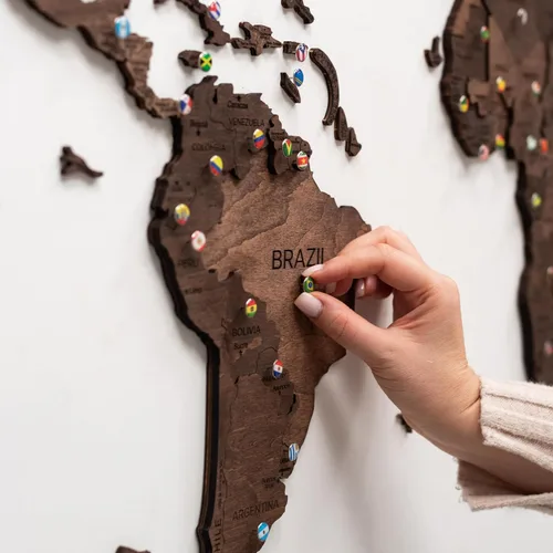 Miniatura 9 de ENJOY THE WOOD Decoración del hogar, mapa del mundo de madera 3D, arte para pared, decoración de pared grande, mapa de viaje del mundo, todos