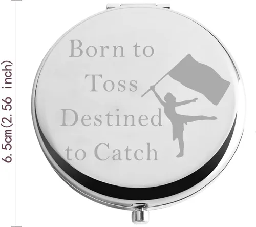 Miniatura 2 de Zuo Bao Regalo de protector de color Born to Toss destinado a atrapar espejo compacto, divertido regalo para mujeres y niñas (Born to Toss)