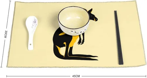 Miniatura 2 de Kangarooes Australia Placemats Set of 6 Resistant Table Mats Washable Place Mats for Dinner Party Table Decoration