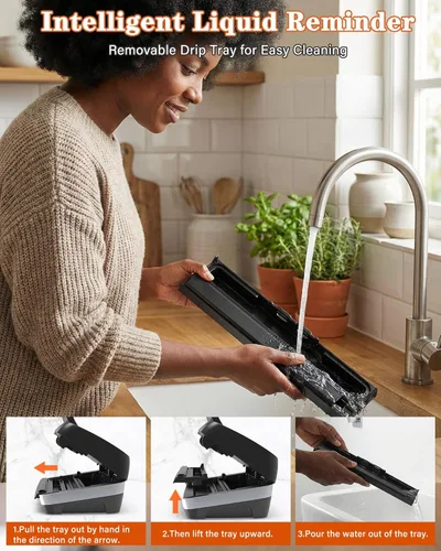 Miniatura 5 de Máquina selladora al vacío de alimentos de 95 kPa, potente sistema de envasado al vacío de 230 W con doble sellado térmico para alimentos húmedos