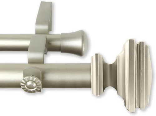 A&F Rod Decor - Barra de cortina doble de 1 pulgada de 160-240 pulgadas, color dorado claro Oro claro