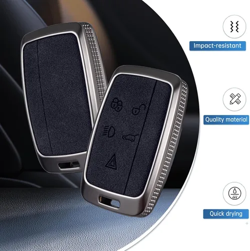 Miniatura 3 de YO&YOYE Compatible con llavero Land Rover Funda con llavero de cuero para Range Rover Evoque Sport Velar Land Rover Discovery Jaguar F-Pace F-Type