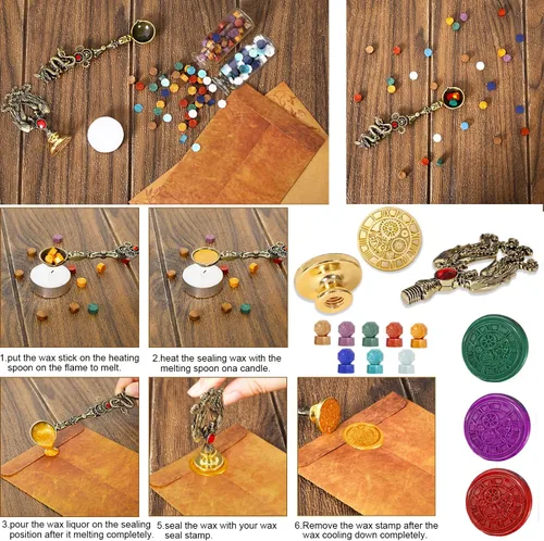 Miniatura 5 de Juego de pluma estilográfica y tinta, con pluma estilográfica, pluma de madera, pluma de vidrio, 6 botellas de tinta, papel de 16 letras, 2 sobres
