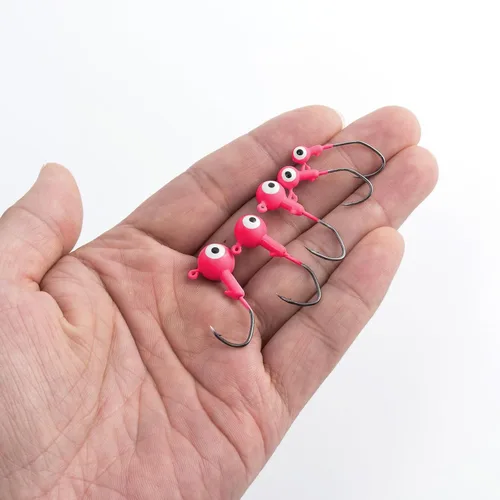 Miniatura 7 de Dr.Fish Paquete de 20 cabezas de plantilla de pesca, plantillas de cangrejo, bolas redondas, anzuelos de pesca de agua dulce, señuelos de pesca