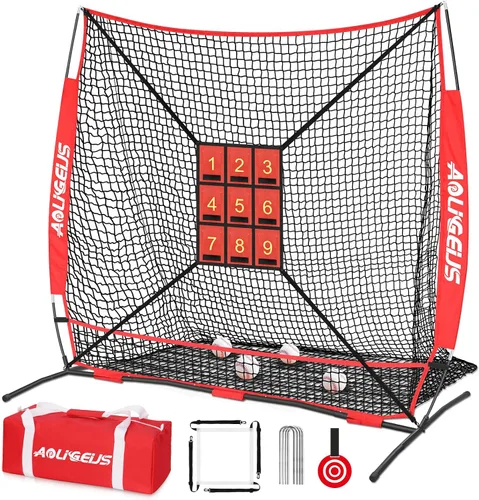 Miniatura 10 de 6'X6' Baseball Softball Practice Net,Pitching Net,Batting Net,with Bonus Strike Zone,Target and Bow Frame,for Hitting,Pitching,Catching