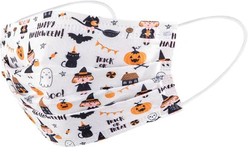 Miniatura 7 de 50 cubrebocas desechables de Halloween para adultos, uso diario, 3 capas, cubrebocas protectores con diseño de calabaza para regalo de fiesta