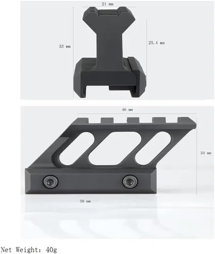 Miniatura 4 de TuFok Picatinny Riser Mount - Riel Picatinny de alto perfil de 1 pulgada para mira rojo punto alcance y óptica 4 ranuras/13 ranuras