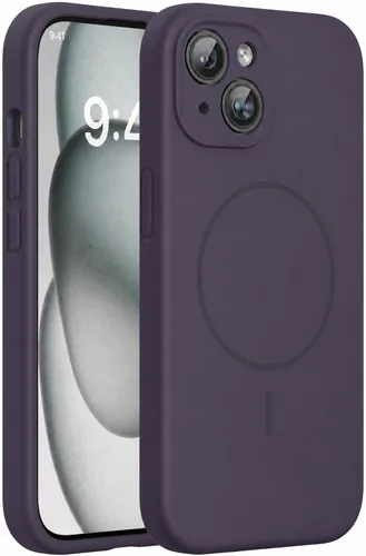 Miniatura 283 de Miracase - Funda magnética diseñada para iPhone 14 Pro Max, de silicona líquida, a prueba de golpes, con protector de pantalla y protección