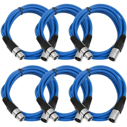Miniatura 44 de Seismic Audio SAXLX-2Brown-Paquete de 6 cables de conexión XLR de 2 pies marrones - Cables de micrófono - Cables XLR macho a hembra - 2 pies