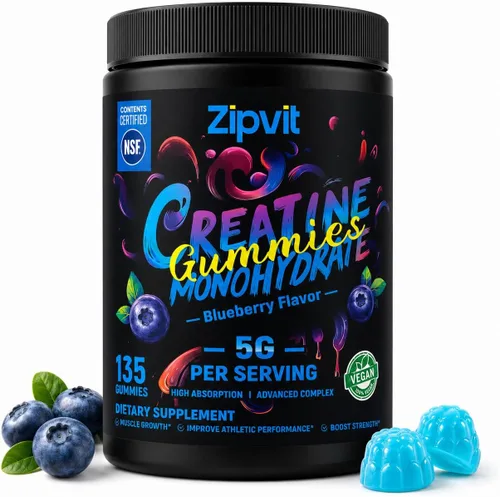 Gomitas de monohidrato de creatina, gomita de creatina certificada por la NSF, dosis de 0.18 oz para hombres y mujeres para apoyar los músculos, la