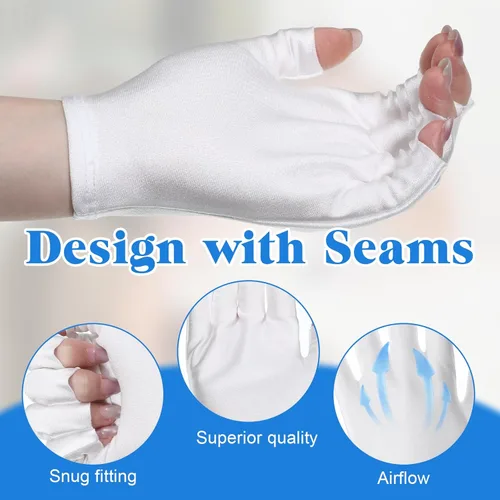 Miniatura 5 de 2 pares de guantes UV para lámpara de uñas de gel, guantes de protección UV para mujeres, guantes profesionales de protección UV sin dedos, guantes