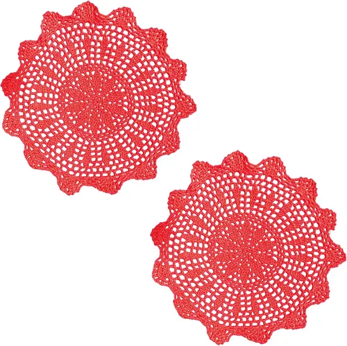 Miniatura 7 de Manteles individuales de encaje hechos a mano con flores de ganchillo, manteles individuales de cocina para platos de cocina