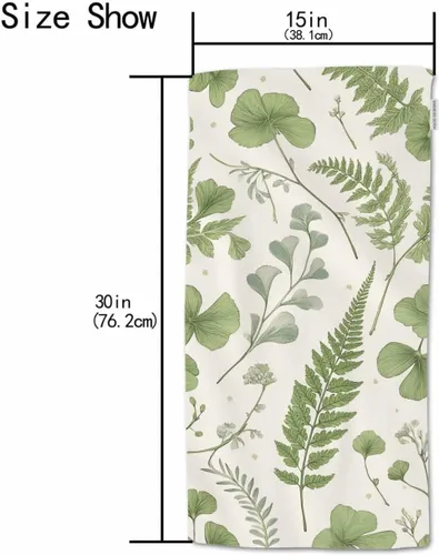 Miniatura 2 de HGOD DESIGNS Toallas de mano de baño suaves 100% algodón con diseño de hojas verdes y helechos para baño, cocina, hotel, spa, 15 x 30 pulgadas