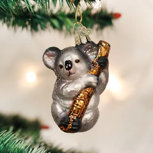 Miniatura 2 de Old World Christmas Koala Bear - Adorno de cristal soplado para árbol de Navidad, decoración navideña artesanal, colección de animales salvajes