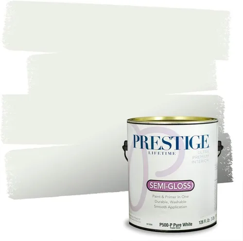 Miniatura 107 de PRESTIGE Paints - Pintura interior e imprimación en uno, 1 galón, cáscara de huevo, pimienta envejecida