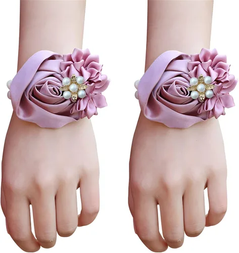 Miniatura 19 de Boutonniere de rosas de satén, 2 piezas para boda, novio, padrino, padrino, mejor hombre, padre, alfiler de solapa, agujero de botón, flor